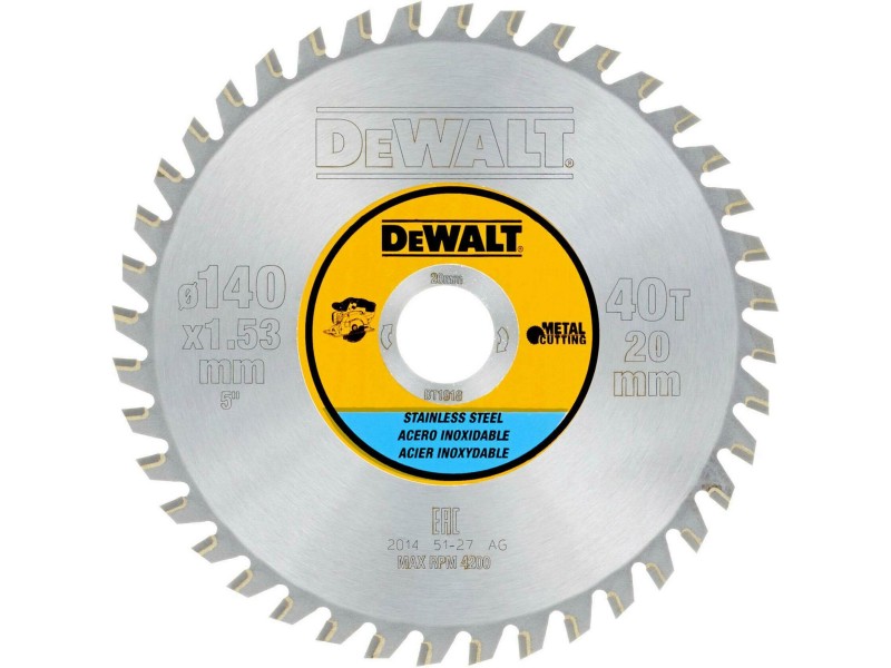 Žagin list Dewalt DT1918 za kovino, Dimenzije: 140x20mm, Zob: 40