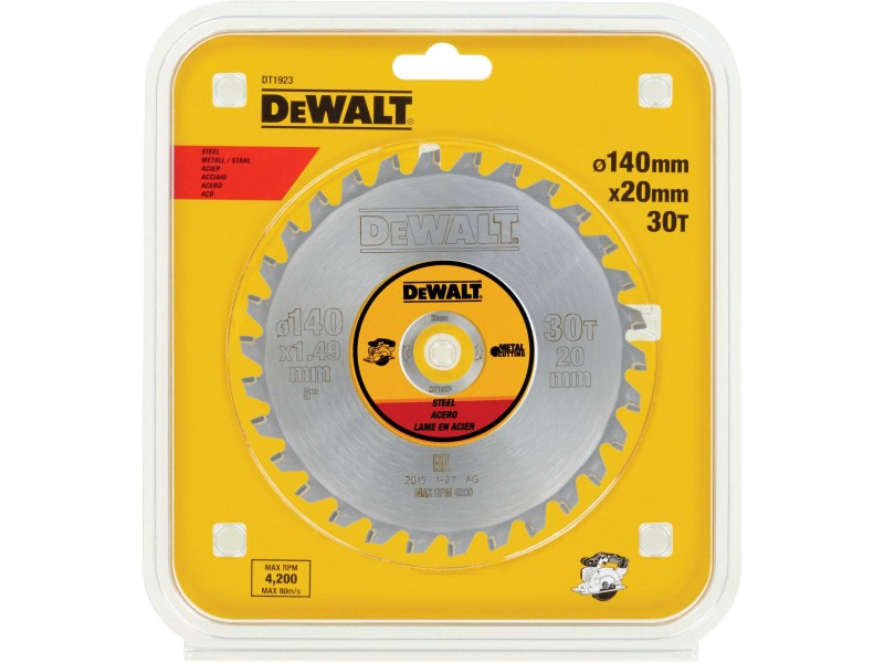 Žagin list Dewalt DT1923 za kovino, Dimenzije: 140x20mm, Zob: 30