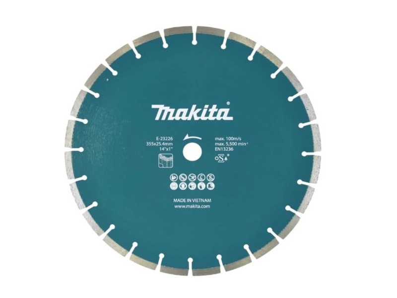 Diamantna plošča Makita za beton, segmentna 355x25.4mm, E-23226