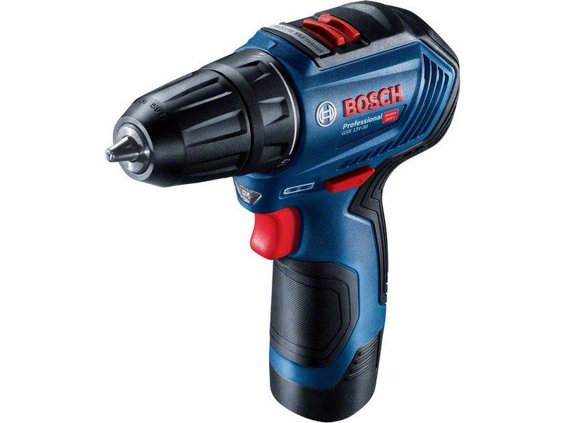 Akumulatorski vrtalni vijačnik Bosch GSR 12V-30, 12V, 18-30Nm, 0.8-10mm, 0.72kg, 06019G9000