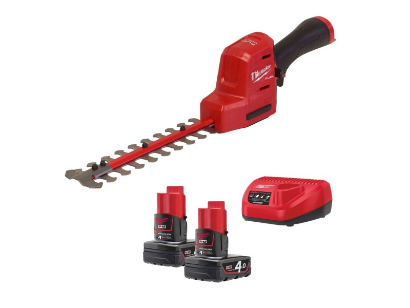 Akumulatorske škarje za grmičevje in travo Milwaukee M12 FHT20-402 FUEL, 12V, 200mm, 1.7kg, 4933479676