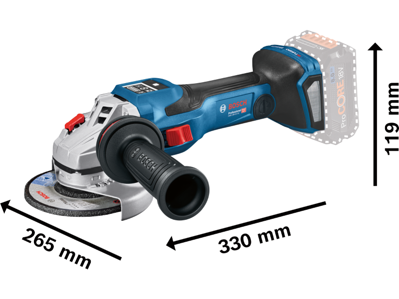 Akumulatorski kotni brusilnik Bosch GWX 18V-15 SC v L-Boxx, 125mm, M14, 2.3kg, 06019H6101