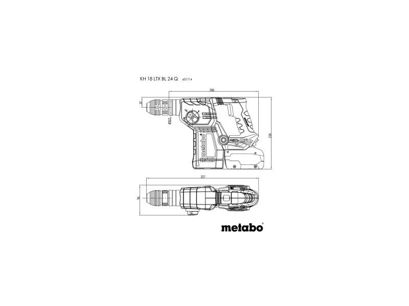 Akumulatorsko udarno vrtalno kladivo Metabo KH 18 LXT BL24 Q, SDS - Plus, 601714850