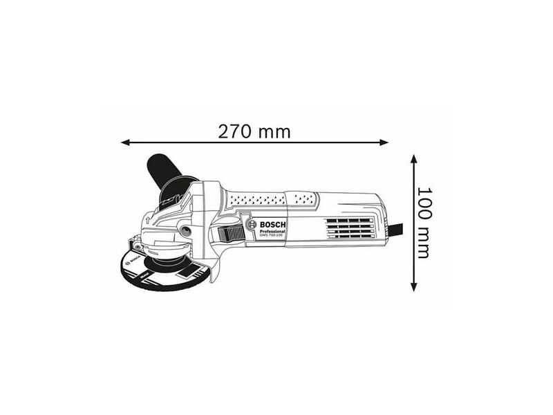 Kotni brusilnik Bosch GWS 750, 750W, 115mm, 11.000 min-1, 1,8 kg, 0601394000