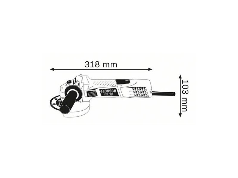 Kotni brusilnik Bosch GWS 7-115, 720W, 115mm, 1.9kg,  0601388106