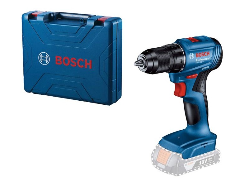 Akumulatorski vrtalni vijačnik Bosch GSR 185-LI v kovčku, 18V, 21-50Nm, 1.5-13mm, 0.93kg, 06019K3003