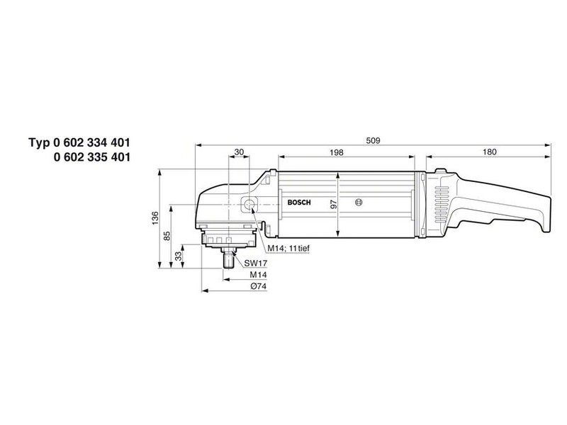 Električni kotni brusilnik Bosch HWS 810/230, 3.100W, 230mm, 6.600min-1, 7.8kg, 0602334534