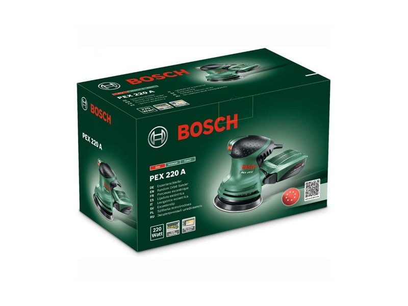 Ekscentrični brusilnik Bosch PEX 220 A, 220W, 125mm, 1,2kg, 0603378020