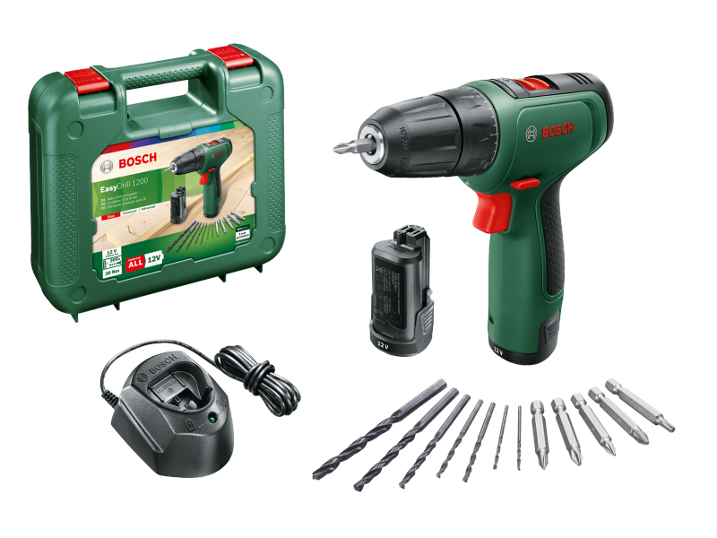 Akumulatorski dvostopenjski vrtalni vijačnik Bosch EasyDrill 1200, 12V, 18-30Nm, 10mm, 0.94kg, 06039D3007