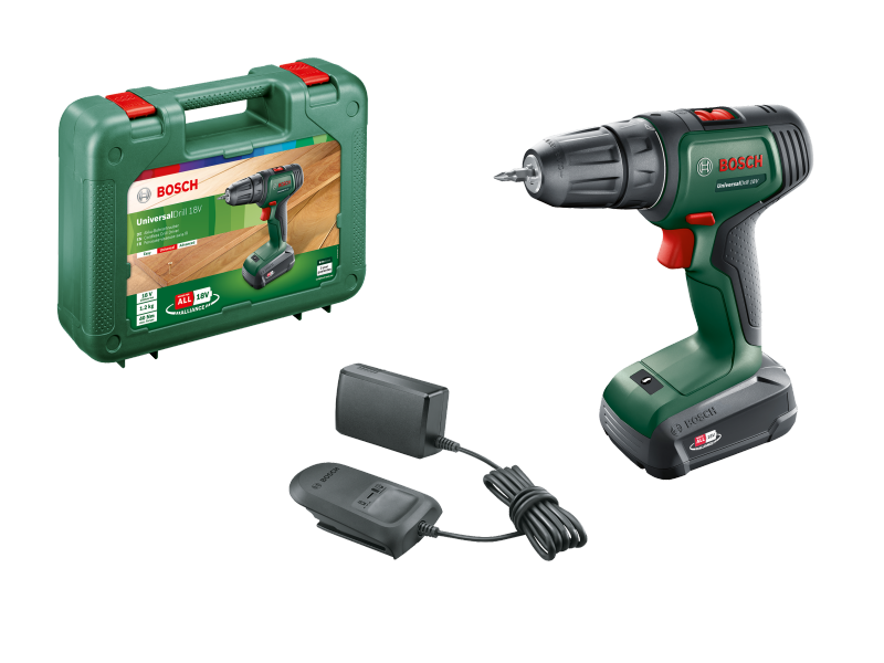 Akumulatorski dvostopenjski vrtalni vijačnik Bosch UniversalDrill 18V, 18V, 23-32Nm, 10mm, 1.2kg, 06039D4001