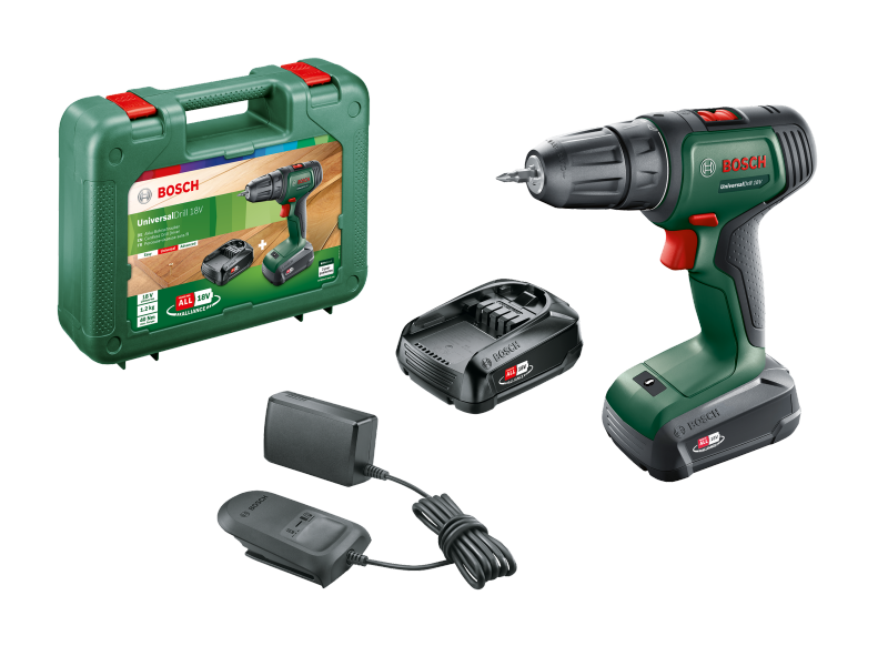 Akumulatorski dvostopenjski vrtalni vijačnik Bosch UniversalDrill 18V, 18V, 23-32Nm, 10mm, 1.2kg, 06039D4002