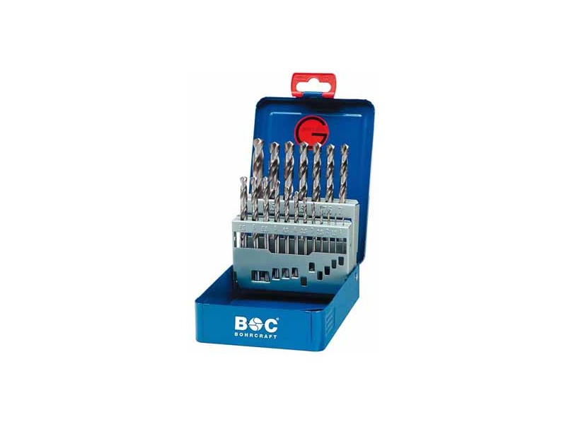 19-delni set spiralnih svedrov Bohrcraft DIN 388 HSS-G brušeni, Dimenzije: 1.0-10.0x0.5mm, 11201310019