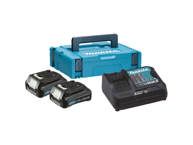 CXT power set Makita v kovčku Makpac 1, 12V, 2x 1.5Ah, DC10SB, 197652-7