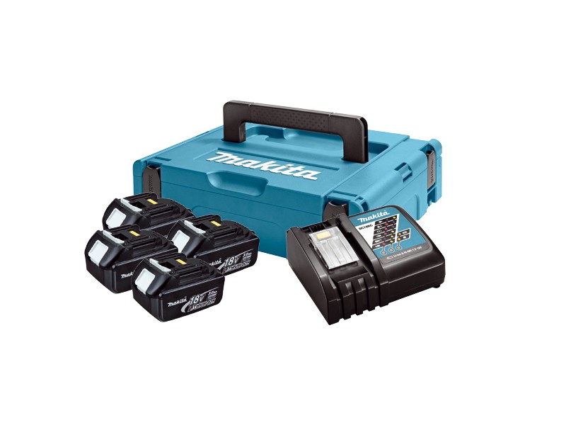 LXT Power set Makita v kovčku Makpac, Tip1,BL1830x4,DC18RC, 18V, 3,0Ah, 197954-1