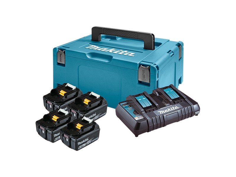 LXT Power set Makita v kovčku Makpac, Tip3,BL1860Bx4,DC18RD, 18V, 6,0Ah, 198091-4