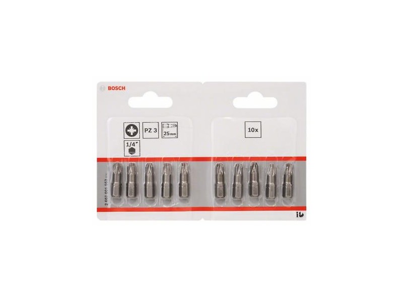 Vijačni nastavek Bosch Extra-Hart, PZ3, 25mm, Pakiranje: 10kos, 2607001563