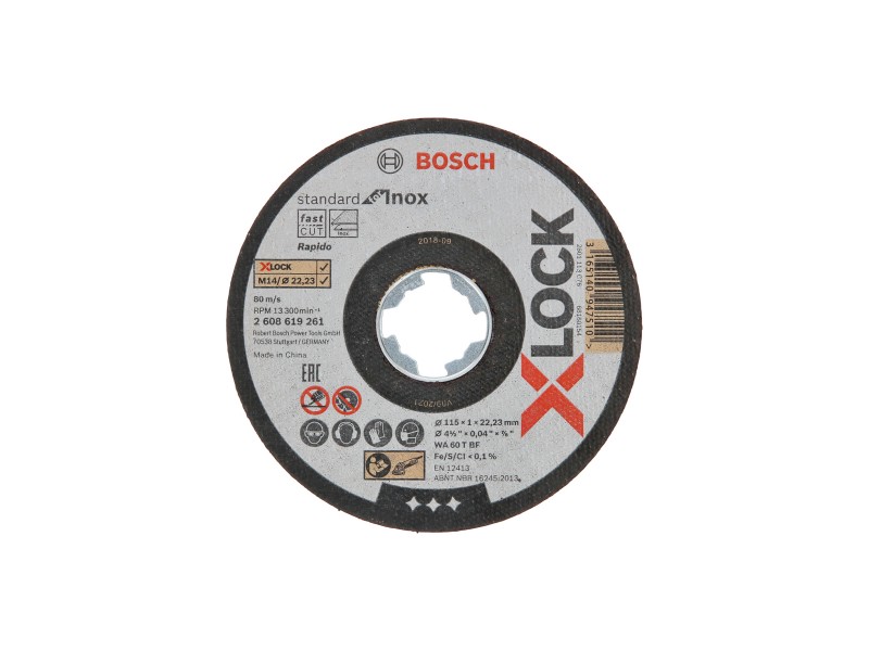 X-LOCK Bosch Bosch Standard for Inox, ravna, Pakiranje: 25kos, Dimenzije: 115x1x22,23mm, 2608619261