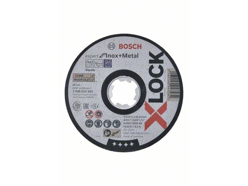 X-LOCK Bosch Expert for Metall & Inox, ravna, Pakiranje: 25kos, Dimenzije: 115x1x22,23mm, 2608619263