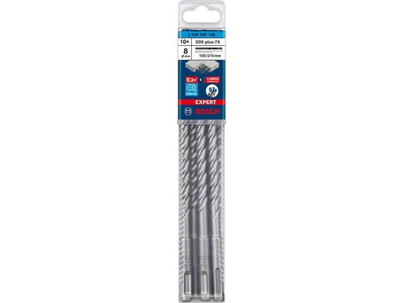 10-delni komplet udarnih svedrov EXPERT SDS plus-7X, Dimenzije 8 x 150 x 215 mm, 2608900168