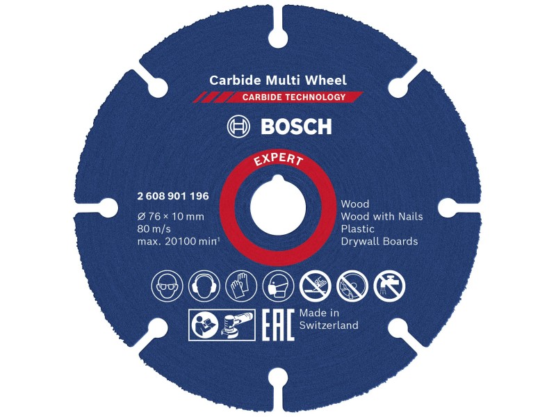 Rezalna plošča EXPERT Carbide Multi Wheel, 76 mm, 10 mm, 2608901196
