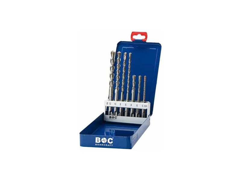 7-delni set udarnih vrtalnih svedrov Bohrcraft SDS-plus 4-X z štirimi karbidnimi rezili, 26151410007