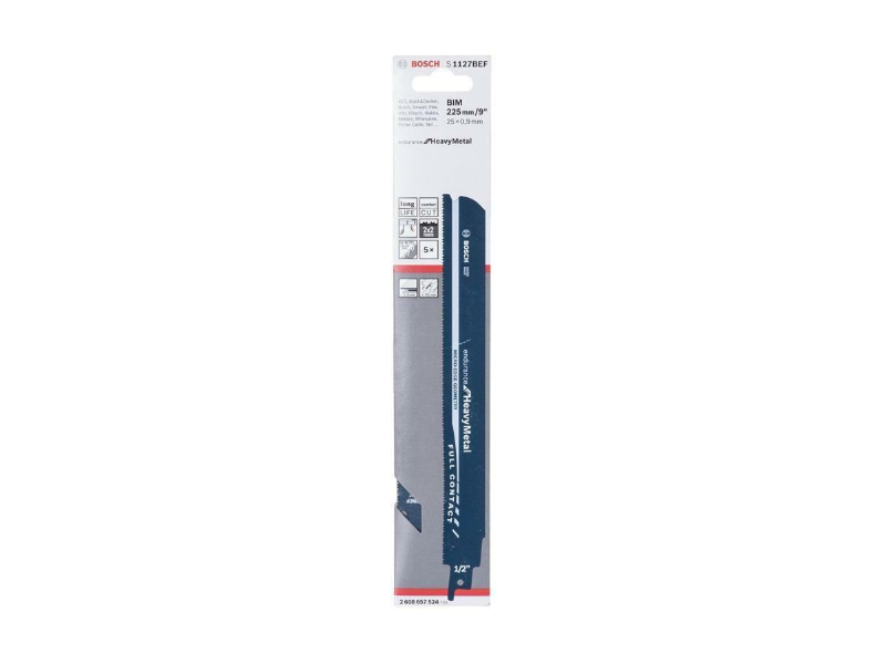 Listi za sabljasto žago Bosch S 1127 BEF, kovina, Pakiranje: 5 kos, 2608657524