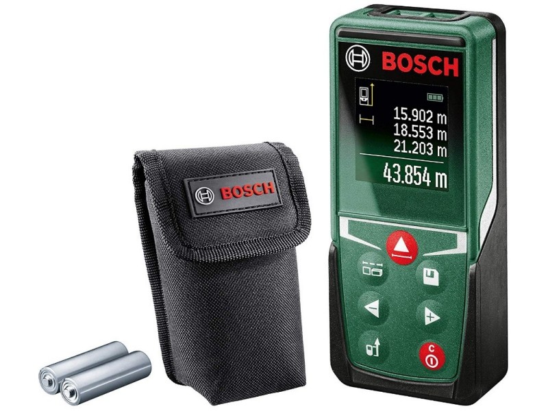 Laserski merilnik razdalj Bosch, UniversalDistance 50, 2x 1,5 V LR03 (AAA), 0,05–50,00m, ±2mm, 0.5s, 0.09kg, 0603672800 