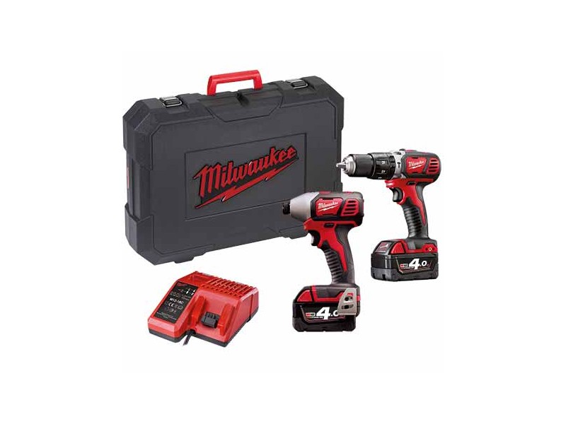 Akumulatorski set Milwaukee M18 BPP2C-402C (M18 BPD, BID), Li-Ion 2x Aku.: 4,0 Ah, 4933443552