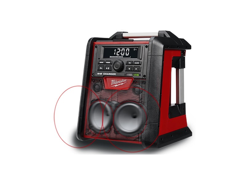 Radio-polnilnik Milwaukee M18 RC-0, Polnilnik: M18 baterij, tablic in pametnih telefonov, Bluetooth, 18V, 4933446639