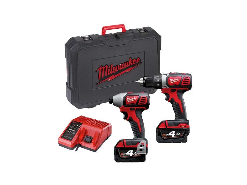 Akumulatorski set Milwaukee M18 BPP2D-402C (M18 BDD, BID), Li-Ion 2x Aku.: 4,0 Ah, 4933447126