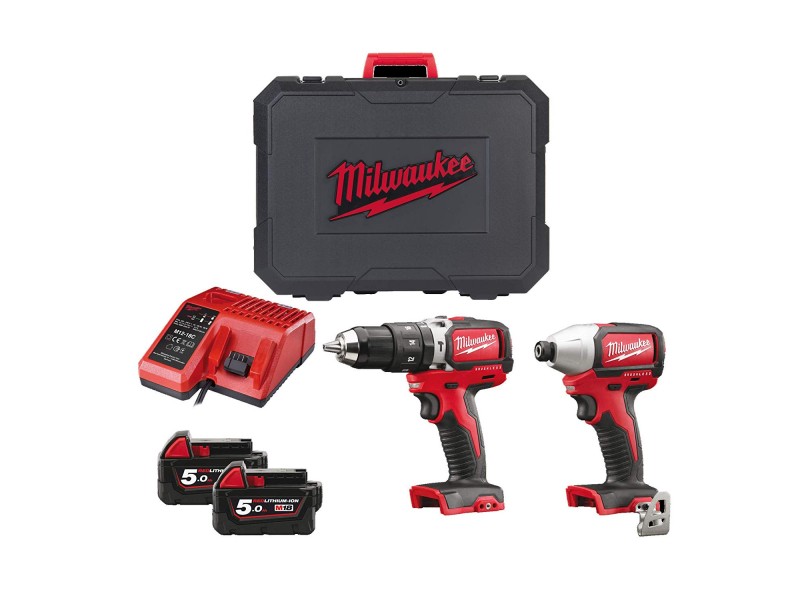 Akumulatorski set Milwaukee M18BLPP2B-502C (BLPD, BLID), Li-Ion 2x Aku.: 5,0 Ah, 4933448451