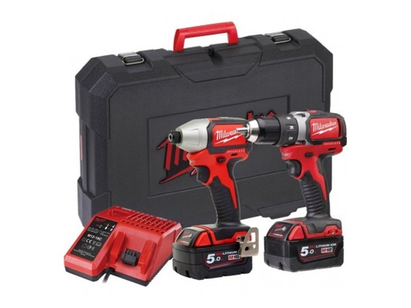 Akumulatorski set Milwaukee M18BLPP2A-502C (BLDD, BLID), Li-Ion 2x Aku.: 5,0 Ah, 4933448720