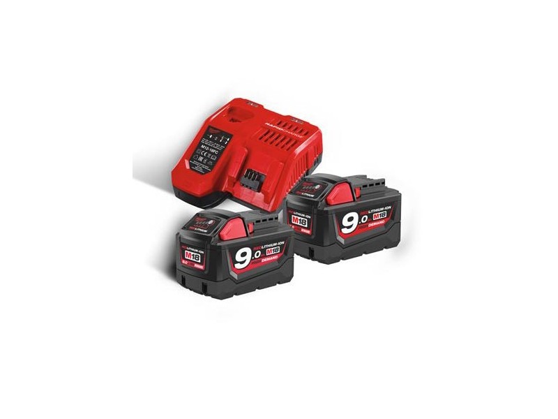 Akumulatorski power set Milwaukee M18 NRG-902, Li-Ion, 2x Aku.: 9,0 Ah+FC, 4933451422