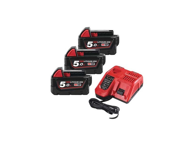 Akumulatorski power set Milwaukee M18 NRG-503, Li-Ion, 3x Aku.: 5,0 Ah+FC, 4933451423