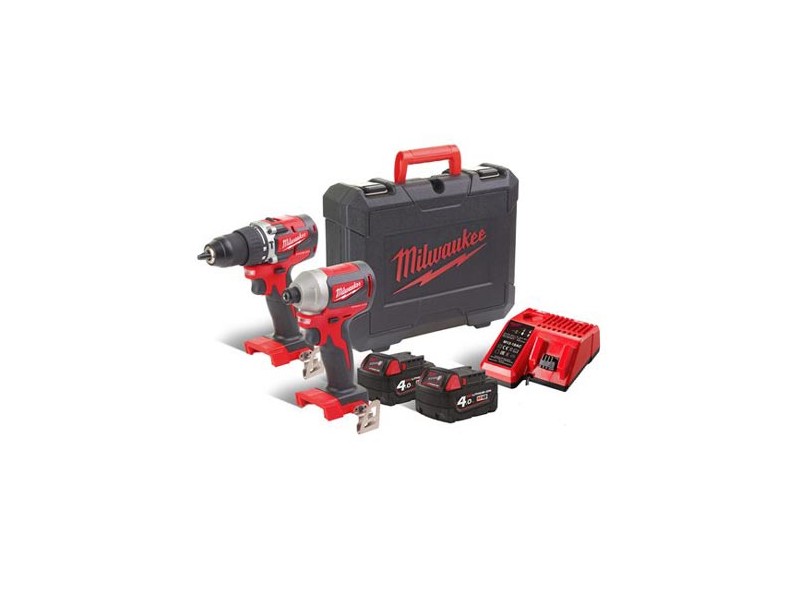 Akumulatorski set Milwaukee M18 CBLPP2A-402C (M18 CBLPD, CBLID), Li-Ion 2x Aku.: 4,0 Ah, 4933464536