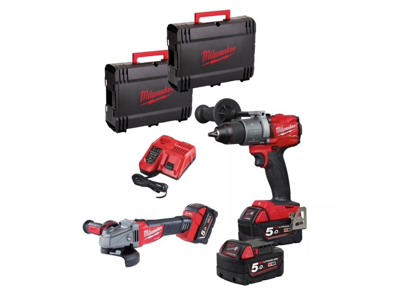 Akumulatorski set Milwaukee M18 FPP2D2-503X (M18 FPD2, CAG125X), Li-Ion 3x Aku.: 5,0 Ah, 4933464871