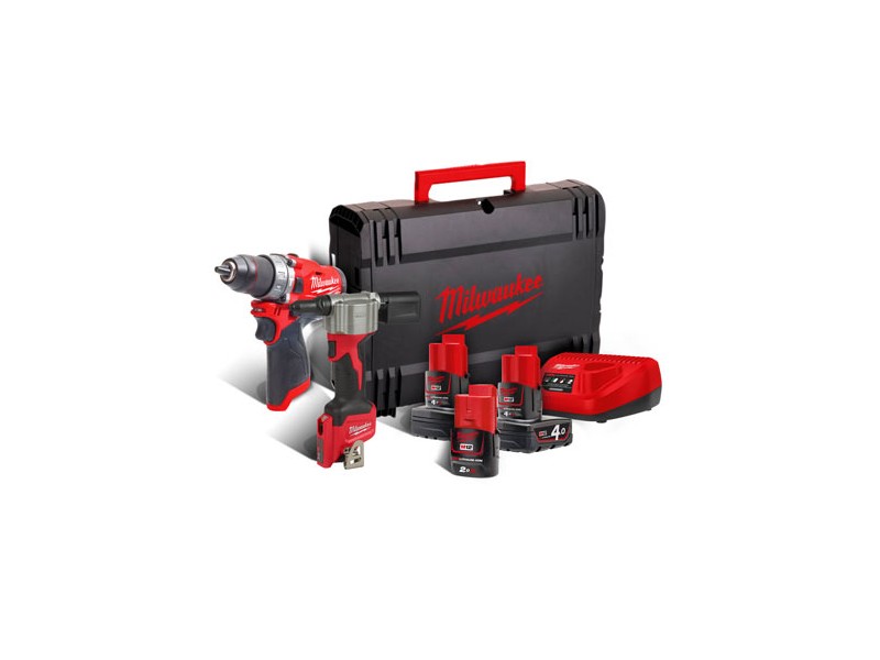 Akumulatorski set Milwaukee M12 FPP2D-423X (FPD, BPRT), Li-Ion2xAku.:4,0,Ah,1x,Aku.:2,0Ah,4933464915