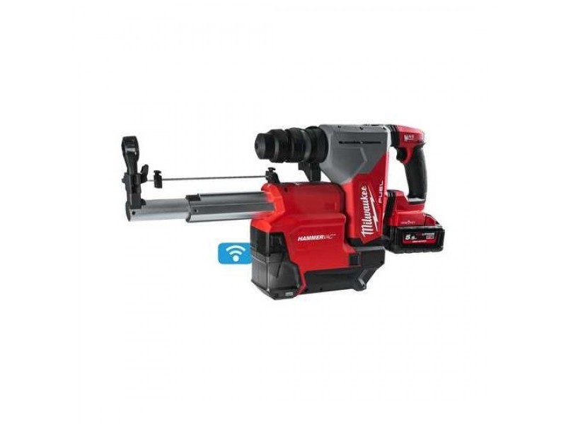 Akumulatorsko vrtalno kladivo Milwaukee M18 ONEFHXDEL-552C FUEL z odsesavanjem, 18V, SDS Plus, 2.5J, 3.4kg, 4933478506