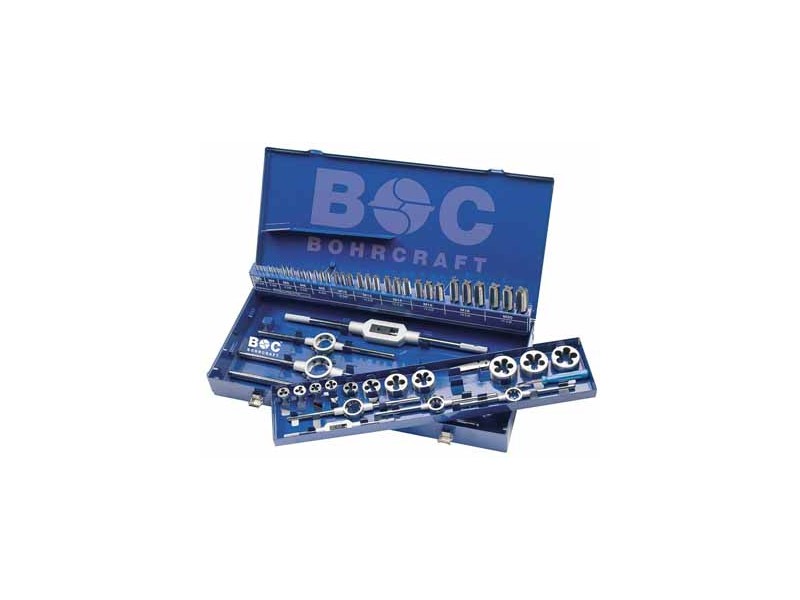 54-delni Profesionalni set  za vrezovanje navojev Bohrcraft v kovinski škatli, M3-M20+dodatki, 60001410054