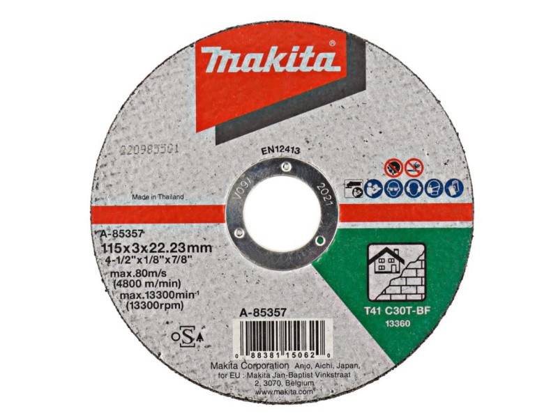 Rezalna plošča za kamen Makita, Dimenzije: 125x3x22,23mm, A-85357