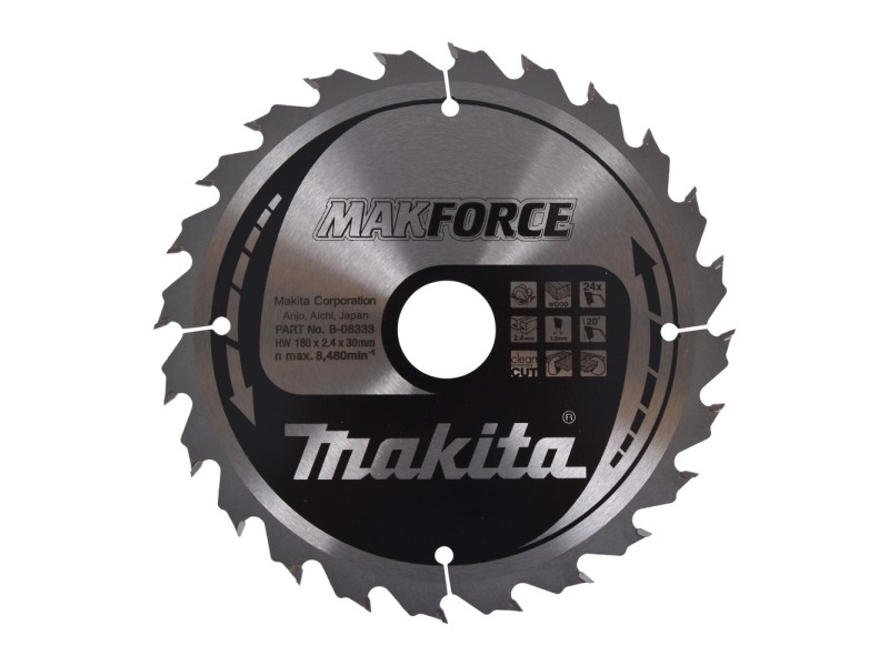 TCT MAKForce žagin list Makita, Dimenzije: 180x2,4x30mm, Zob: 24, B-08333