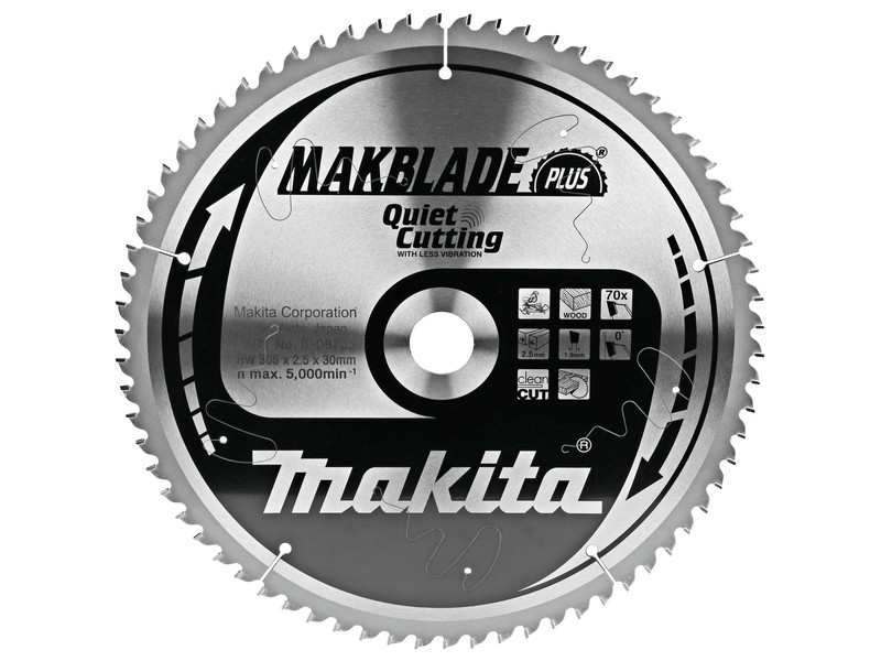 TCT MAKBlade Plus žagin list Makita, Dimenzije: 305x2,5x30mm, Zob: 70, B-32568