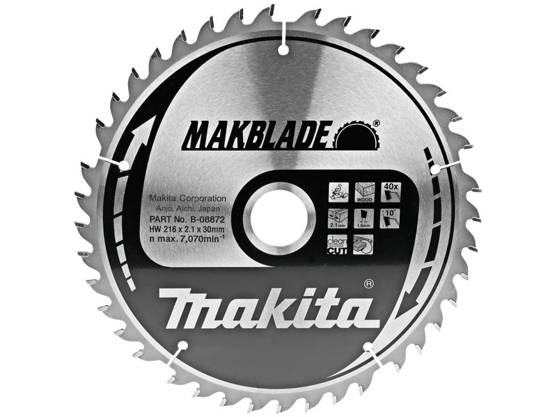 TCT MAKBlade žagin list Makita, Dimenzije: 216x2,1x30mm, Zob: 40, B-08872