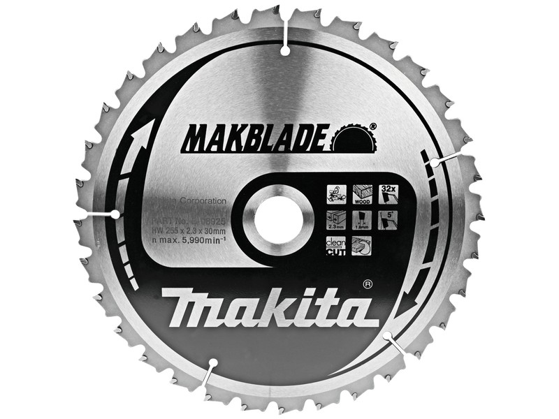 TCT MAKBlade žagin list Makita, Dimenzije: 255x2,3x30mm, Zob: 32, B-08925