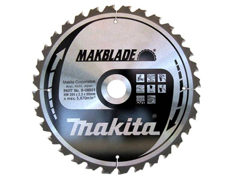 TCT MAKBlade žagin list Makita, Dimenzije: 260x2,3x30mm, Zob: 32, B-08931