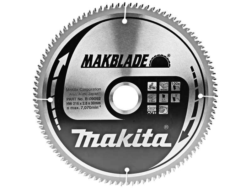 TCT MAKBlade žagin list Makita, Dimenzije: 216x2,8x30mm, Zob: 100, B-32867