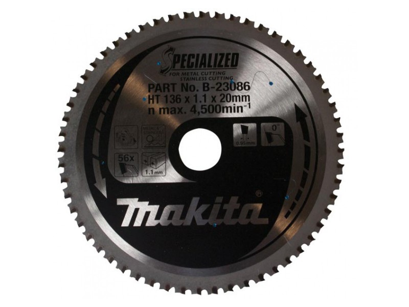 TCT Specialized žagin list Makita, za kovino, BCS550, Dimenzije: 136x1,1x20mm, Zob: 56, B-23086