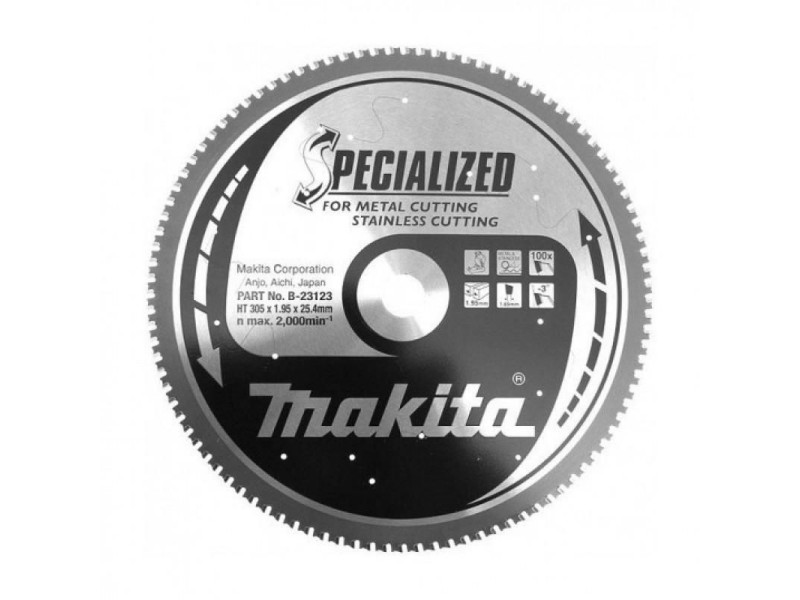TCT Specialized žagin list Makita, za inox, LC1230, Dimenzije: 305x2x25,4mm, Zob: 100, B-33750