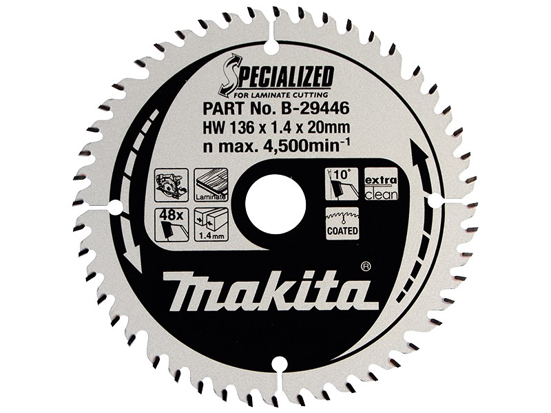 TCT žagin list Makita, Dimenzije: 136x20mm, Zob: 48, B-33825