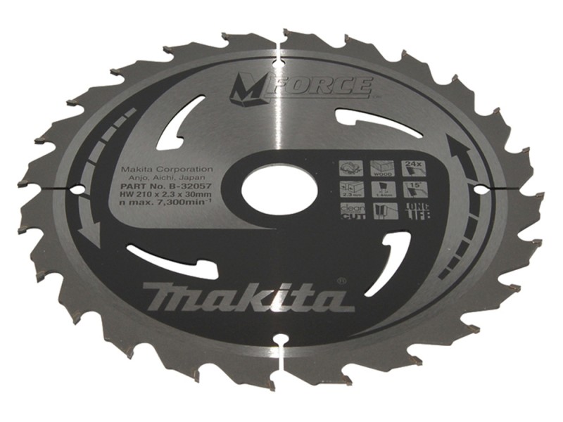 TCT MForce žagin list Makita, Dimenzije: 210x2,3x30mm, Zob: 24, B-32057